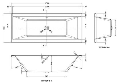 Hudson Reed Asselby Eternalite Double Ended Bath