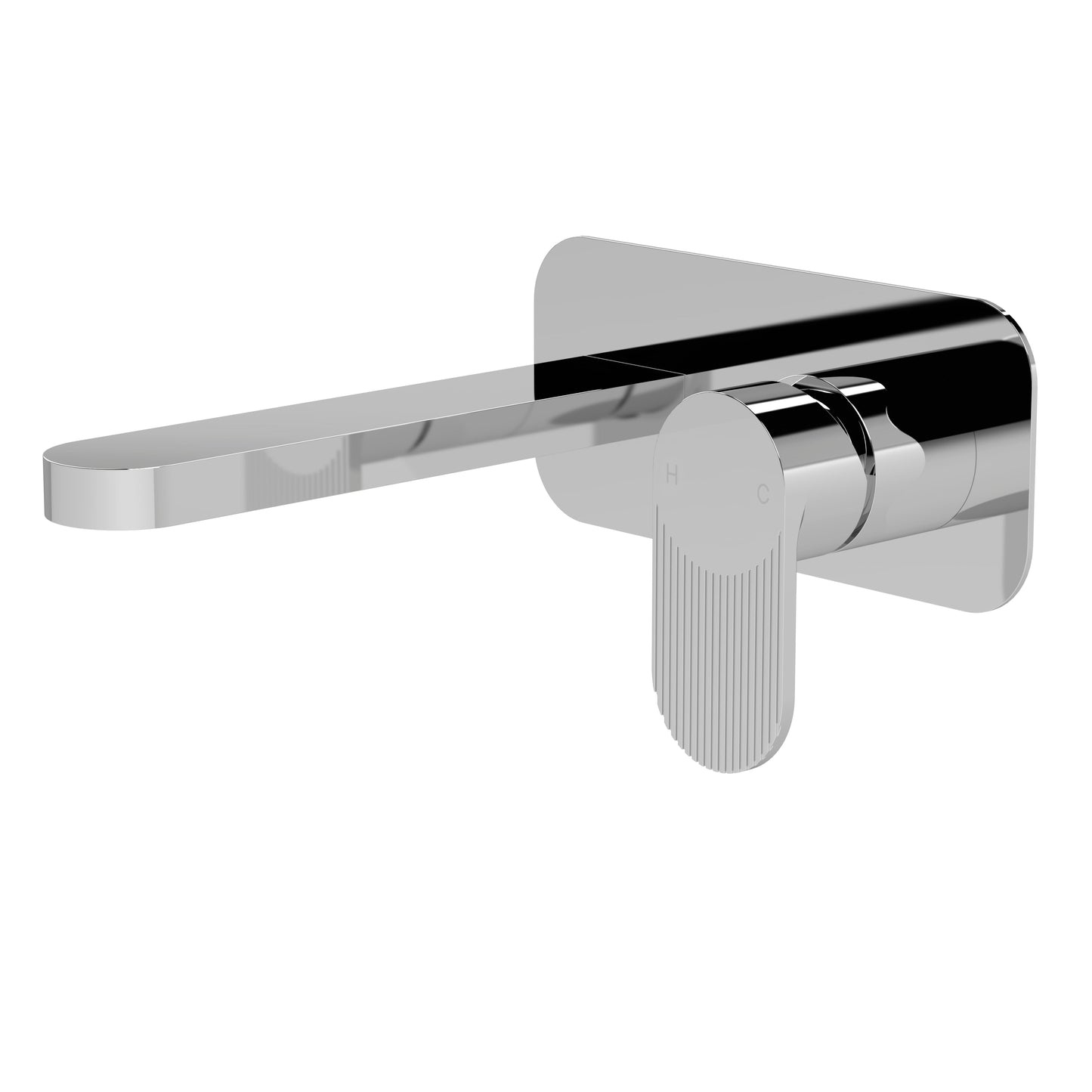 Nuie Cyprus Wall Mounted 2 Tap Hole Basin Mixer With Plate