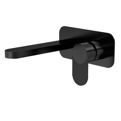 Nuie Cyprus Wall Mounted 2 Tap Hole Basin Mixer With Plate