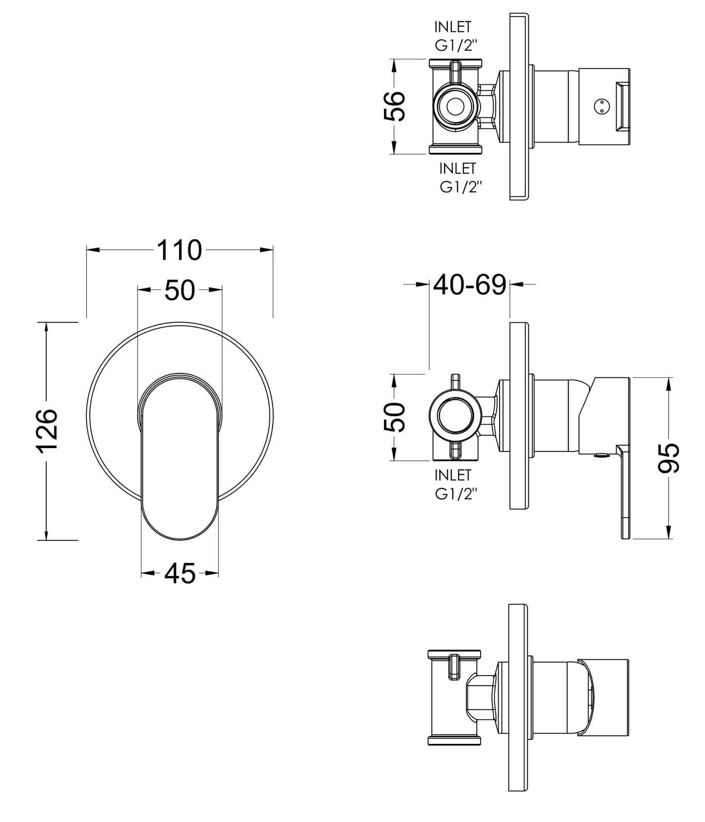 Nuie Binsey Manual Shower Valve