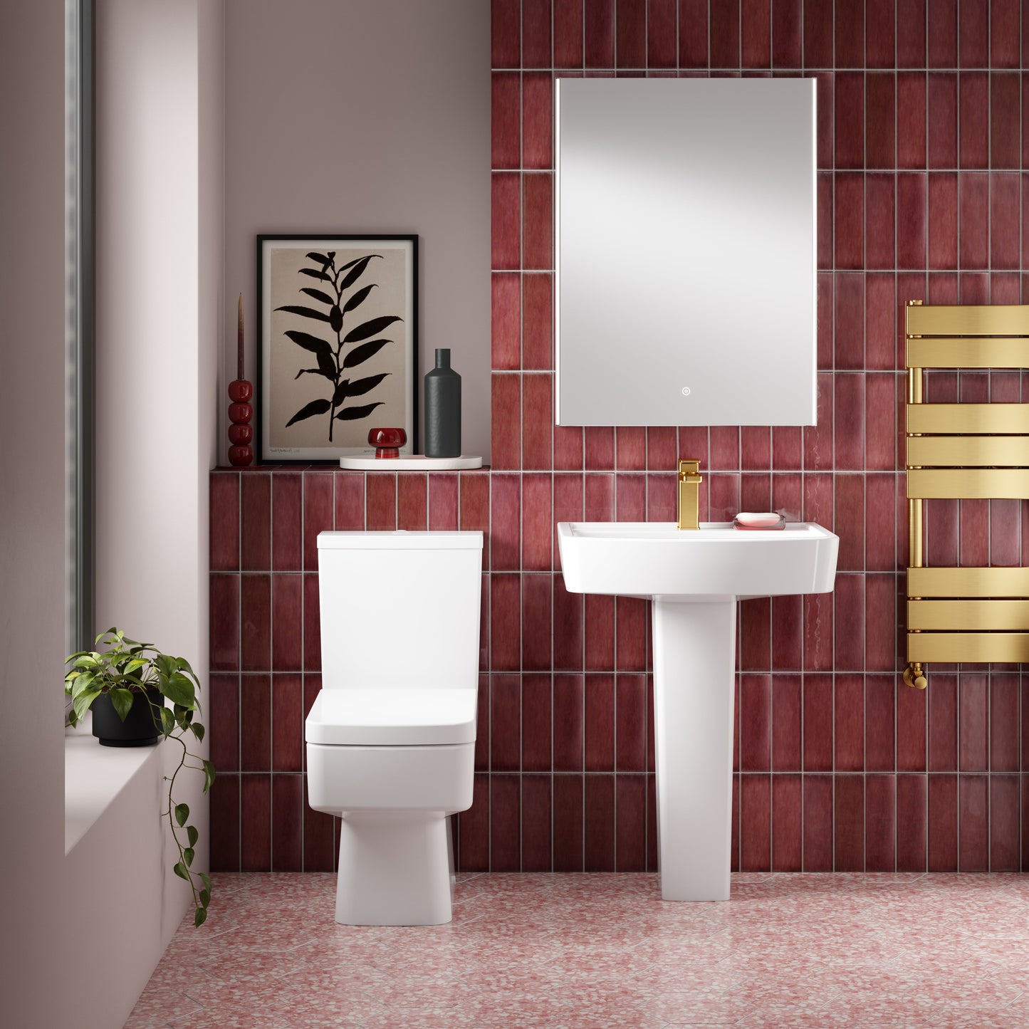 Nuie Bliss Compact Semi-Flush to Wall Toilet & Cistern