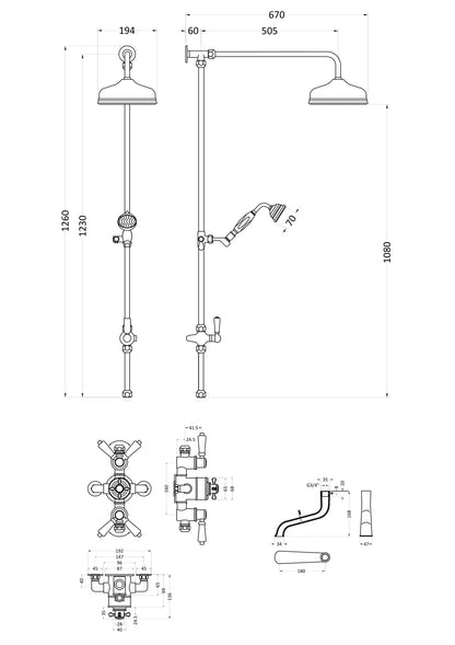 Hudson Reed Old London Exposed Thermostatic Showers