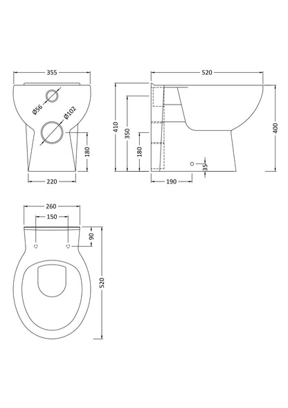 Nuie Melbourne Back to Wall Toilet