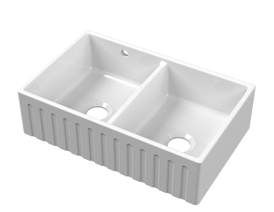 Nuie Butler Sink Deco Stepped Weir & Overflow 795 x 500 x 220