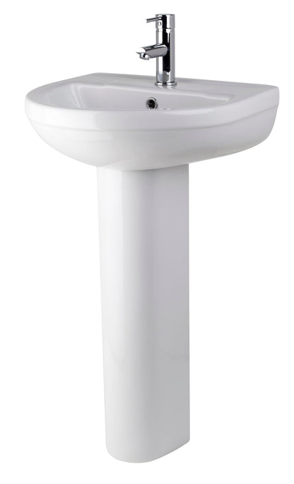 Nuie Harmony 500mm 1TH Basin & Pedestal