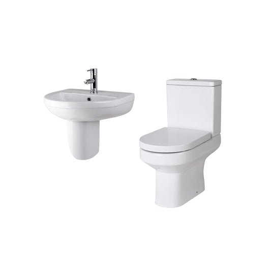 Nuie Harmony Toilet & 1TH Basin Semi Pedestal Pack