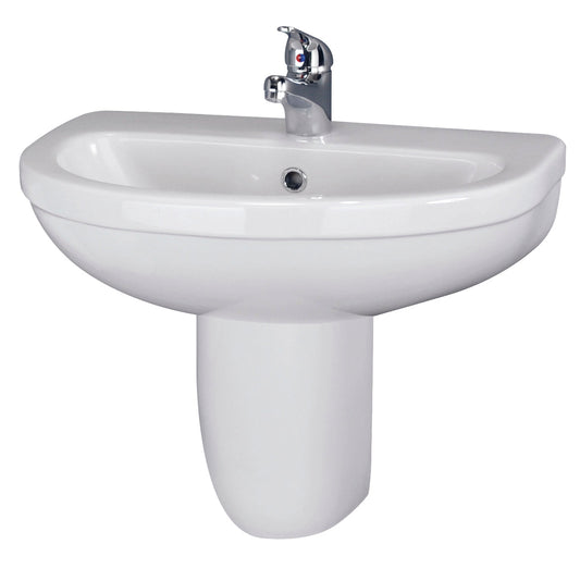 Nuie IVO 550mm 1TH Basin & Semi Pedestal