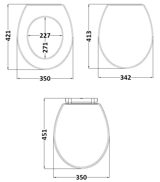 Nuie Classique Soft Close Wooden Toilet Seat