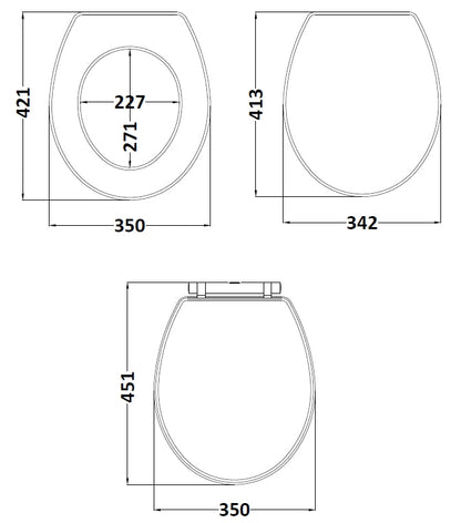 Nuie Classique Soft Close Wooden Toilet Seat