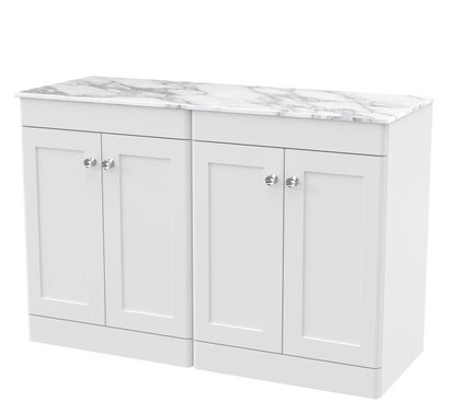 Nuie Classique 1200mm Floor Standing 4-Door Vanity with Marble Top