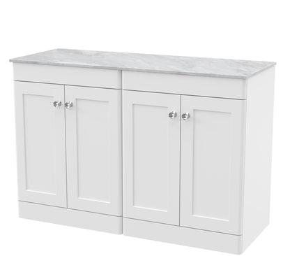 Nuie Classique 1200mm Floor Standing 4-Door Vanity with Marble Top