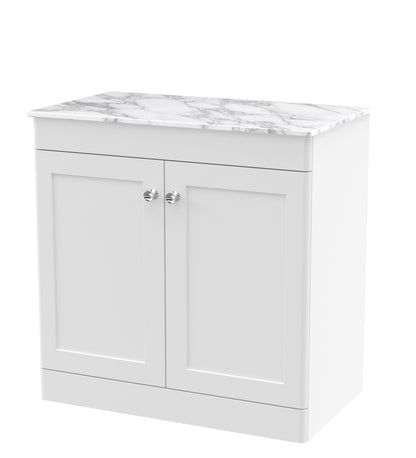 Nuie Classique 800mm Floor Standing 2-Door Vanity with Marble Top