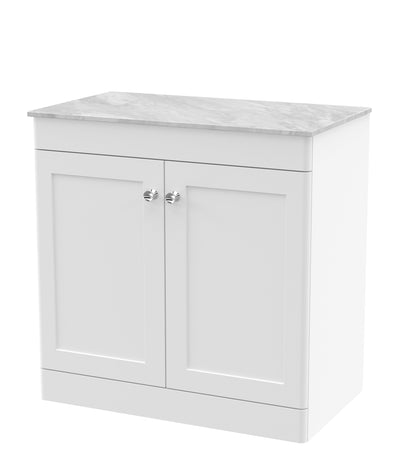 Nuie Classique 800mm Floor Standing 2-Door Vanity with Marble Top