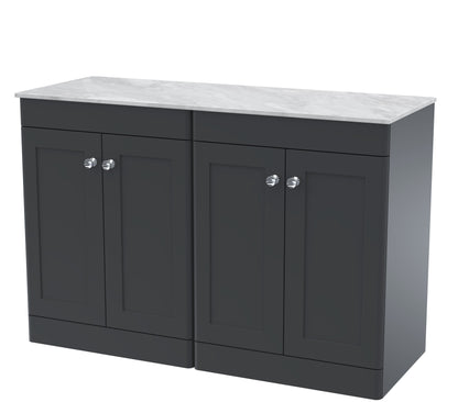 Nuie Classique 1200mm Floor Standing 4-Door Vanity with Marble Top