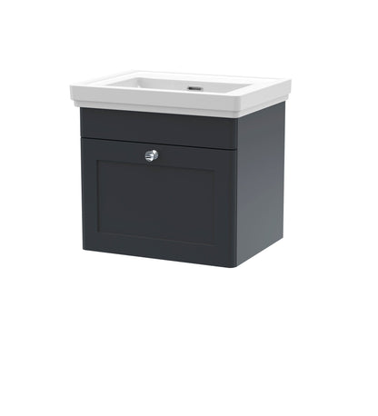 Nuie Classique 500mm Wall Hung 1 Drawer Vanity & Basin