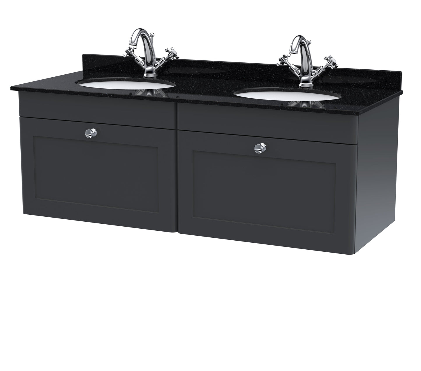 Nuie Classique 1200mm Wall Hung 2 Drawer Vanity & Bowl Marble Top