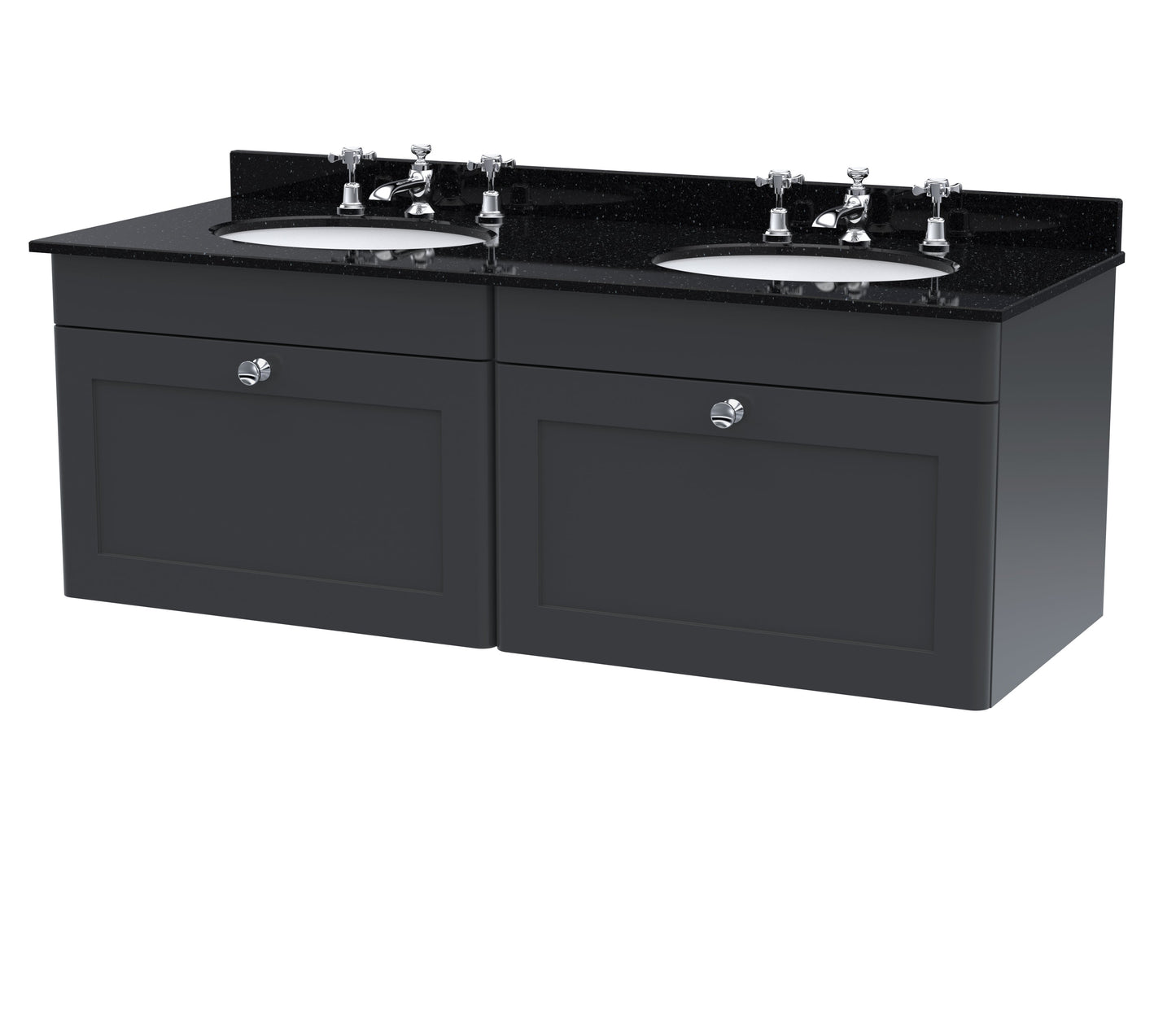 Nuie Classique 1200mm Wall Hung 2 Drawer Vanity & Bowl Marble Top