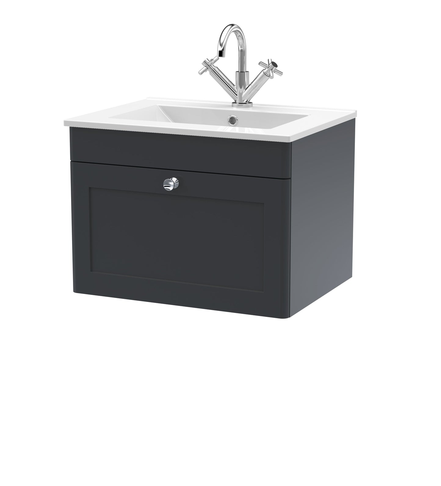 Nuie Classique 600mm Wall Hung 1-Drawer Vanity with Basin