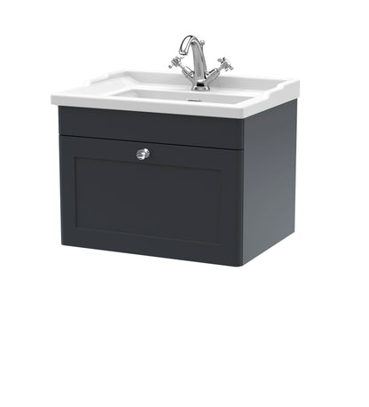 Nuie Classique 600mm Wall Hung 1 Drawer Vanity & Basin