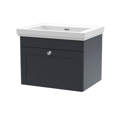 Nuie Classique 600mm Wall Hung 1 Drawer Vanity & Basin