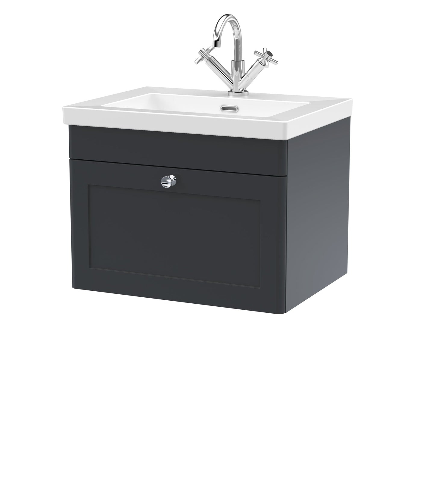 Nuie Classique 600mm Wall Hung 1-Drawer Vanity with Basin