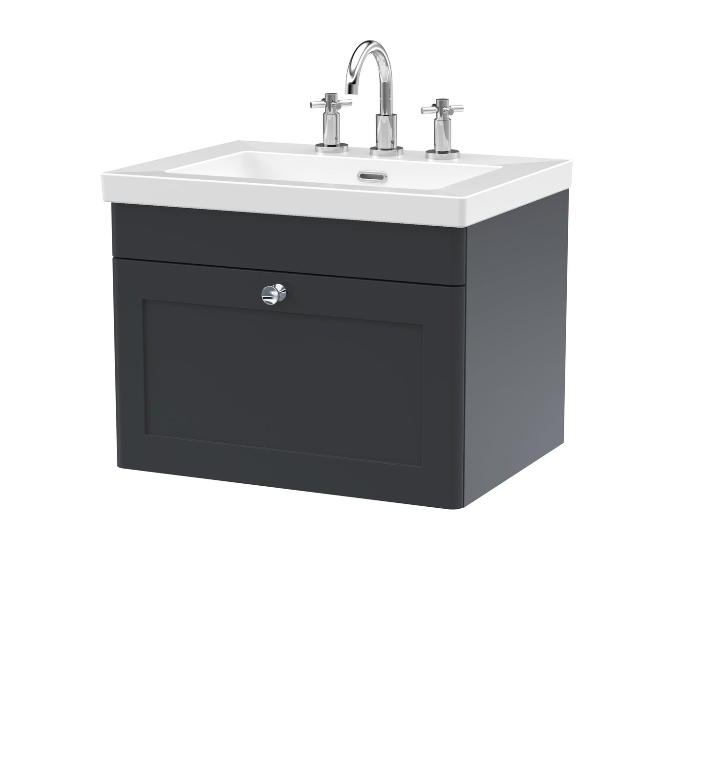 Nuie Classique 600mm Wall Hung 1-Drawer Vanity with Basin