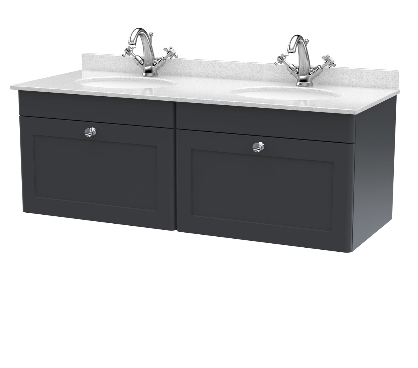 Nuie Classique 1200mm Wall Hung 2 Drawer Vanity & Bowl Marble Top