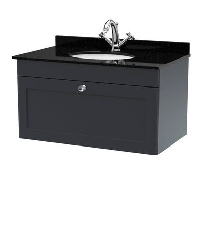 Nuie Classique 800mm Wall Hung 1 Drawer Vanity & Marble Top