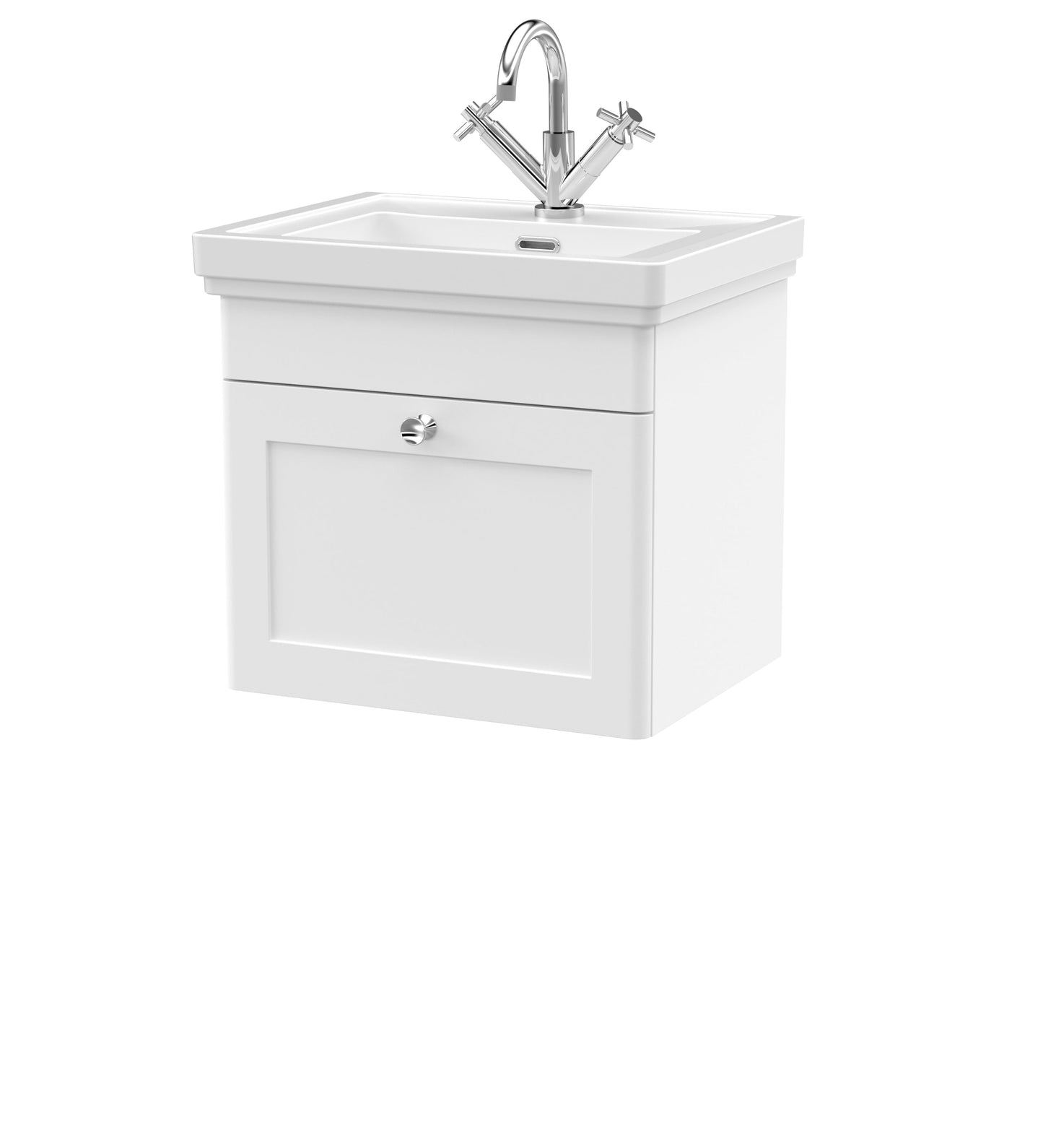 Nuie Classique 500mm Wall Hung 1 Drawer Vanity & Basin