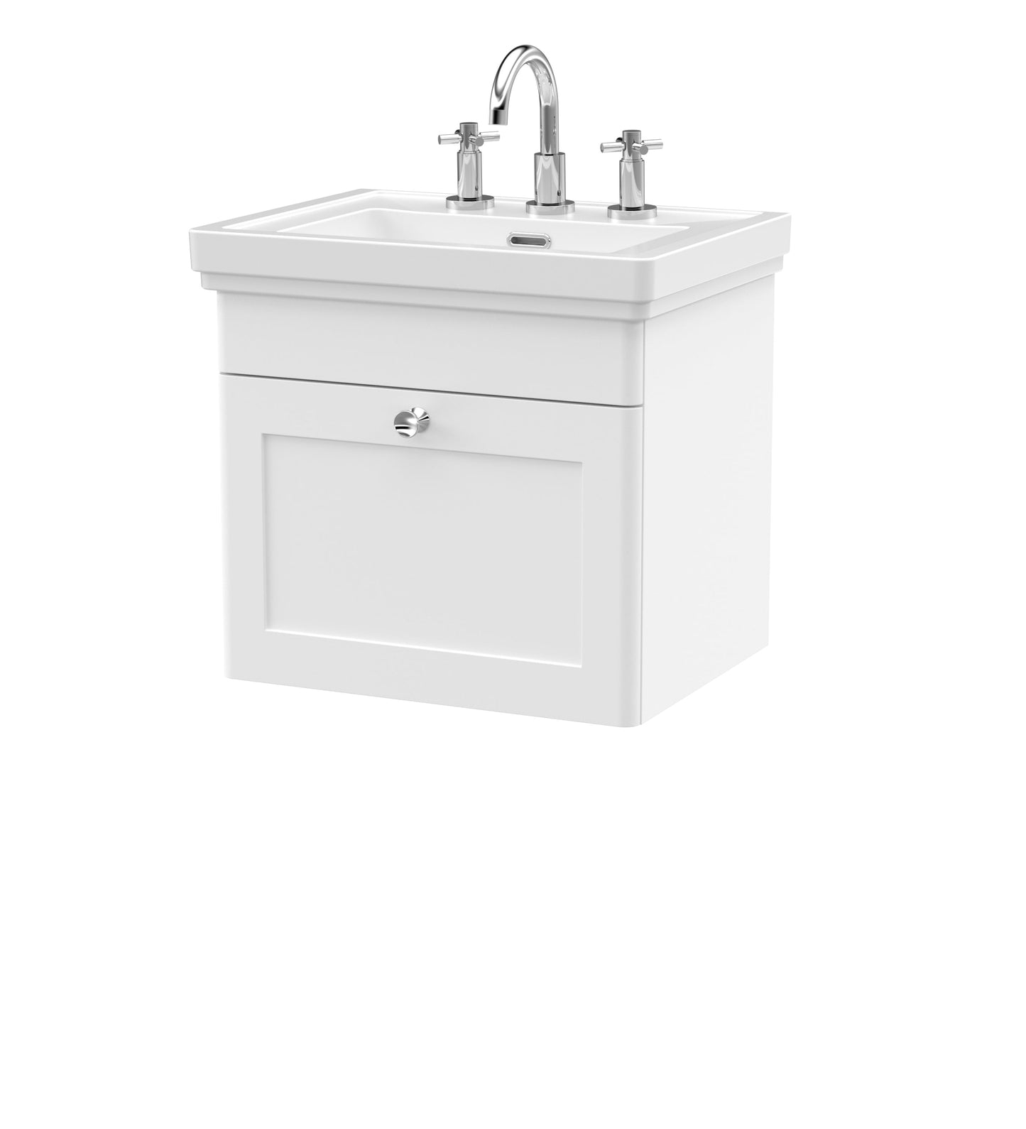 Nuie Classique 500mm Wall Hung 1 Drawer Vanity & Basin