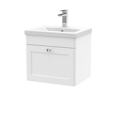 Nuie Classique 500mm Wall Hung 1 Drawer Vanity & Basin