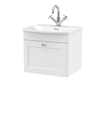 Nuie Classique 500mm Wall Hung 1 Drawer Vanity & Basin