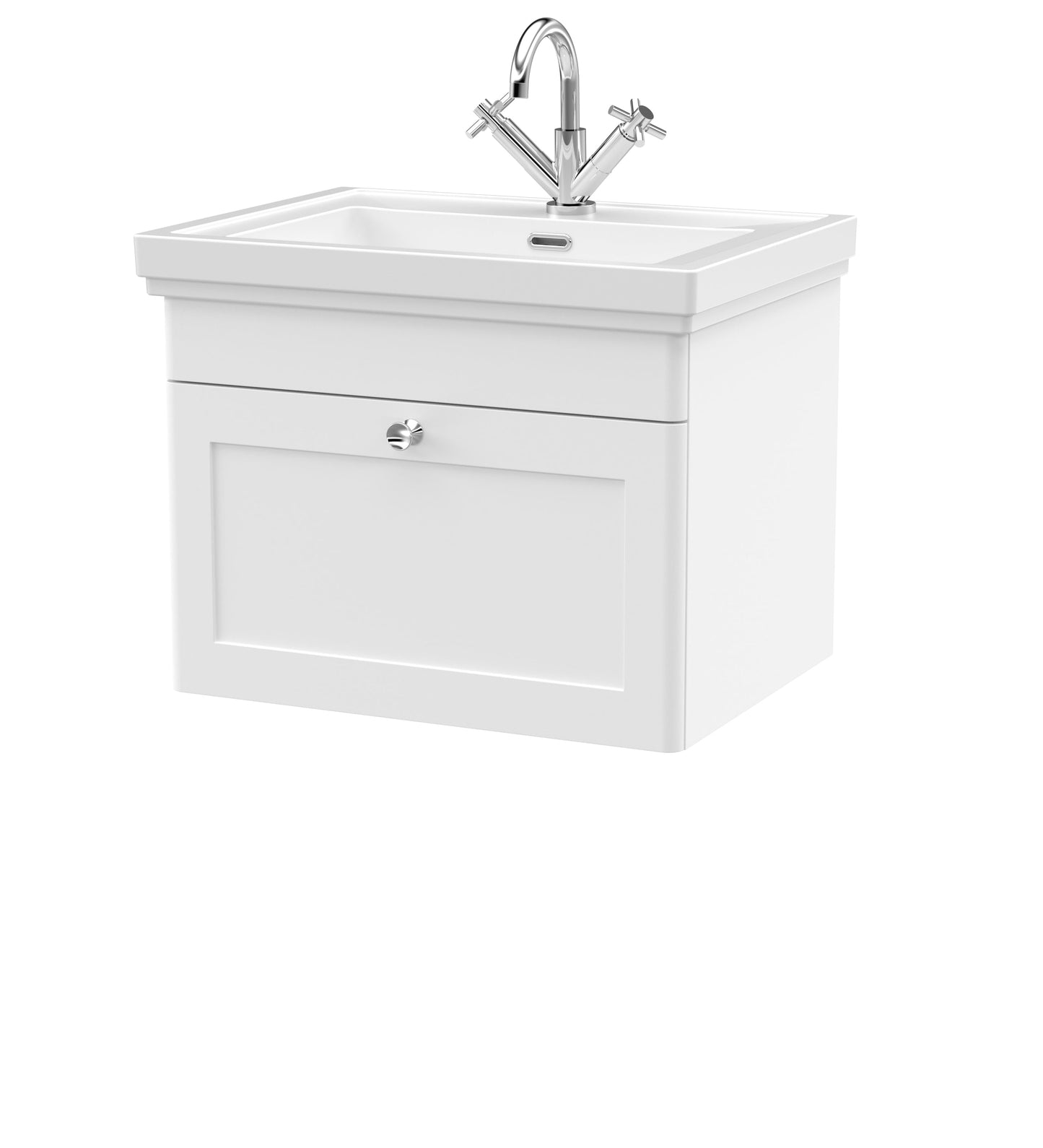 Nuie Classique 600mm Wall Hung 1 Drawer Vanity & Basin