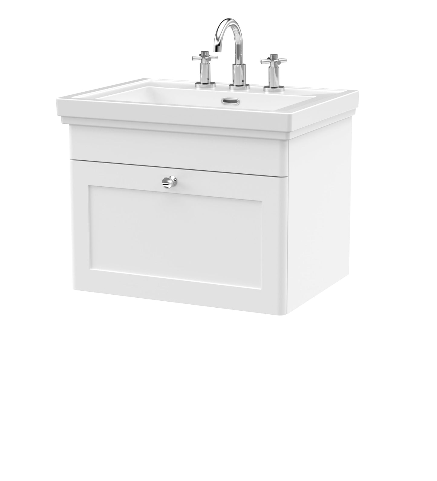 Nuie Classique 600mm Wall Hung 1 Drawer Vanity & Basin