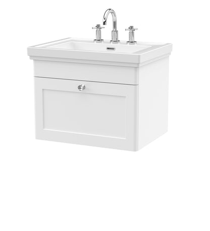 Nuie Classique 600mm Wall Hung 1 Drawer Vanity & Basin