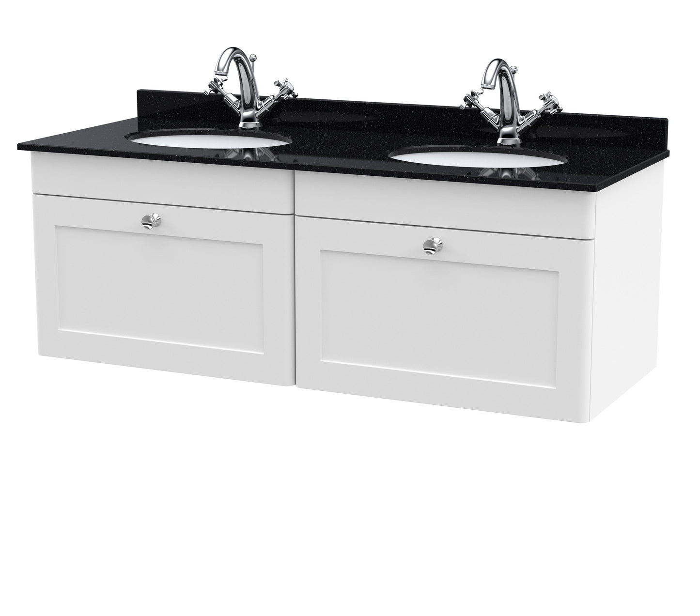 Nuie Classique 1200mm Wall Hung 2 Drawer Vanity & Bowl Marble Top