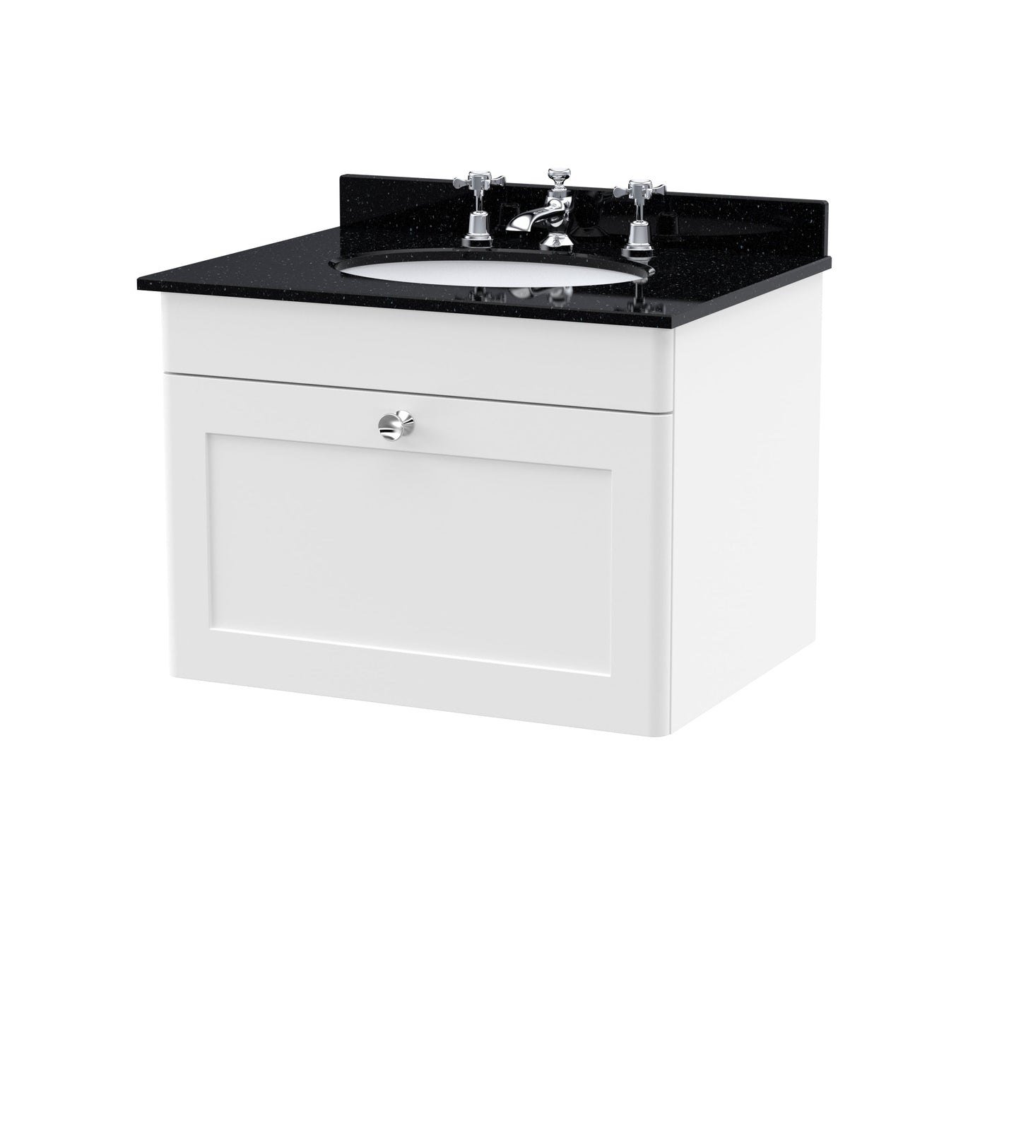 Nuie Classique 600mm Wall Hung 1 Drawer Vanity & Bowl Marble Top