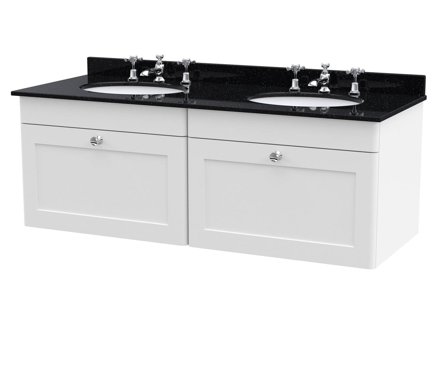 Nuie Classique 1200mm Wall Hung 2 Drawer Vanity & Bowl Marble Top