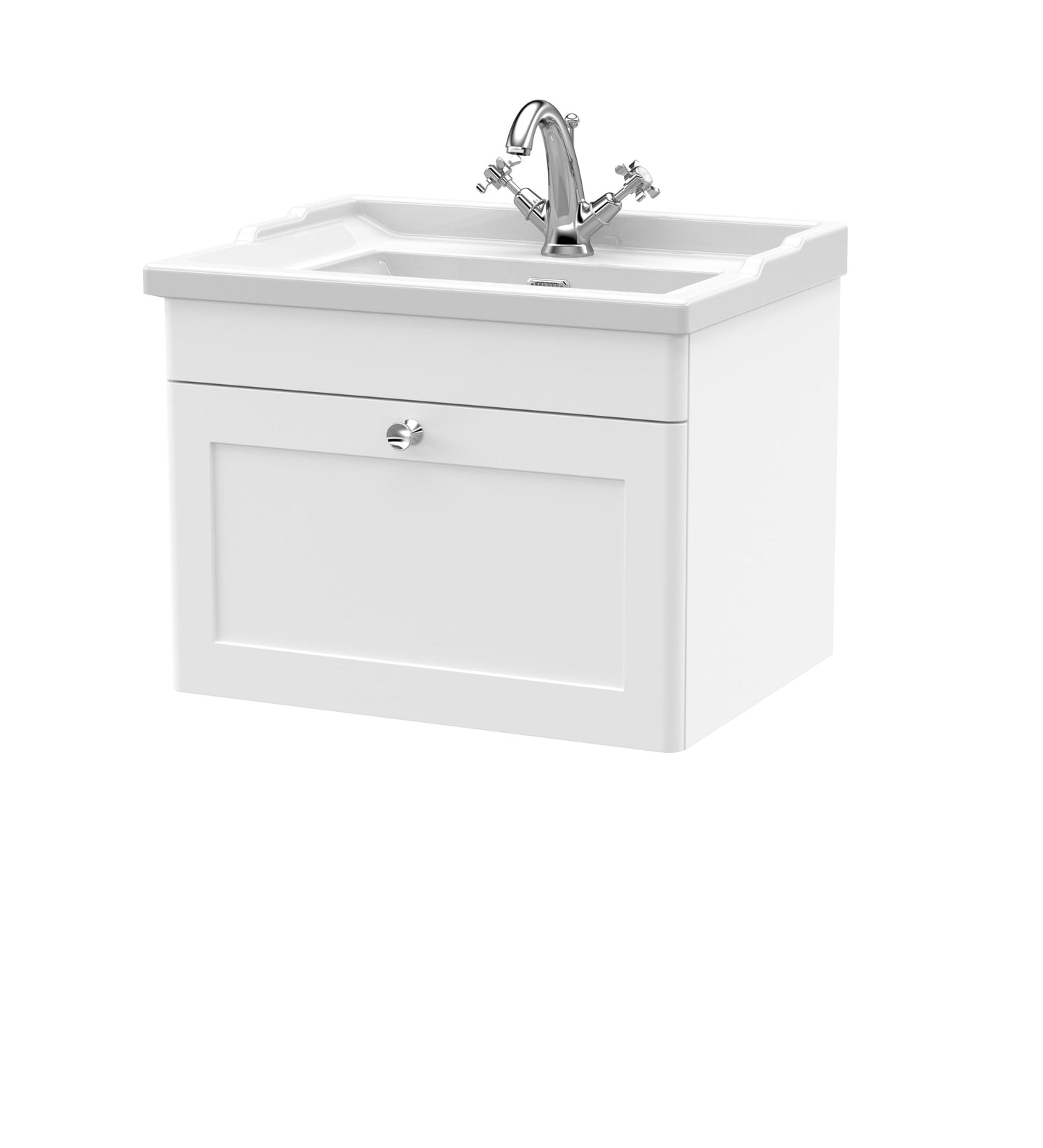 Nuie Classique 600mm Wall Hung 1 Drawer Vanity & Basin