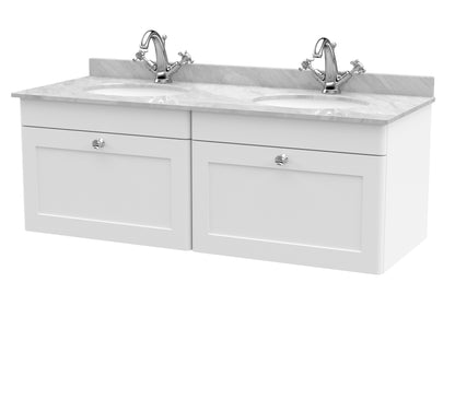 Nuie Classique 1200mm Wall Hung 2 Drawer Vanity & Bowl Marble Top