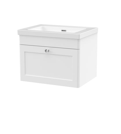 Nuie Classique 600mm Wall Hung 1-Drawer Vanity with Basin