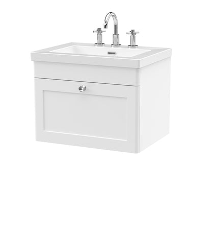 Nuie Classique 600mm Wall Hung 1-Drawer Vanity with Basin