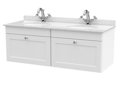 Nuie Classique 1200mm Wall Hung 2 Drawer Vanity & Bowl Marble Top