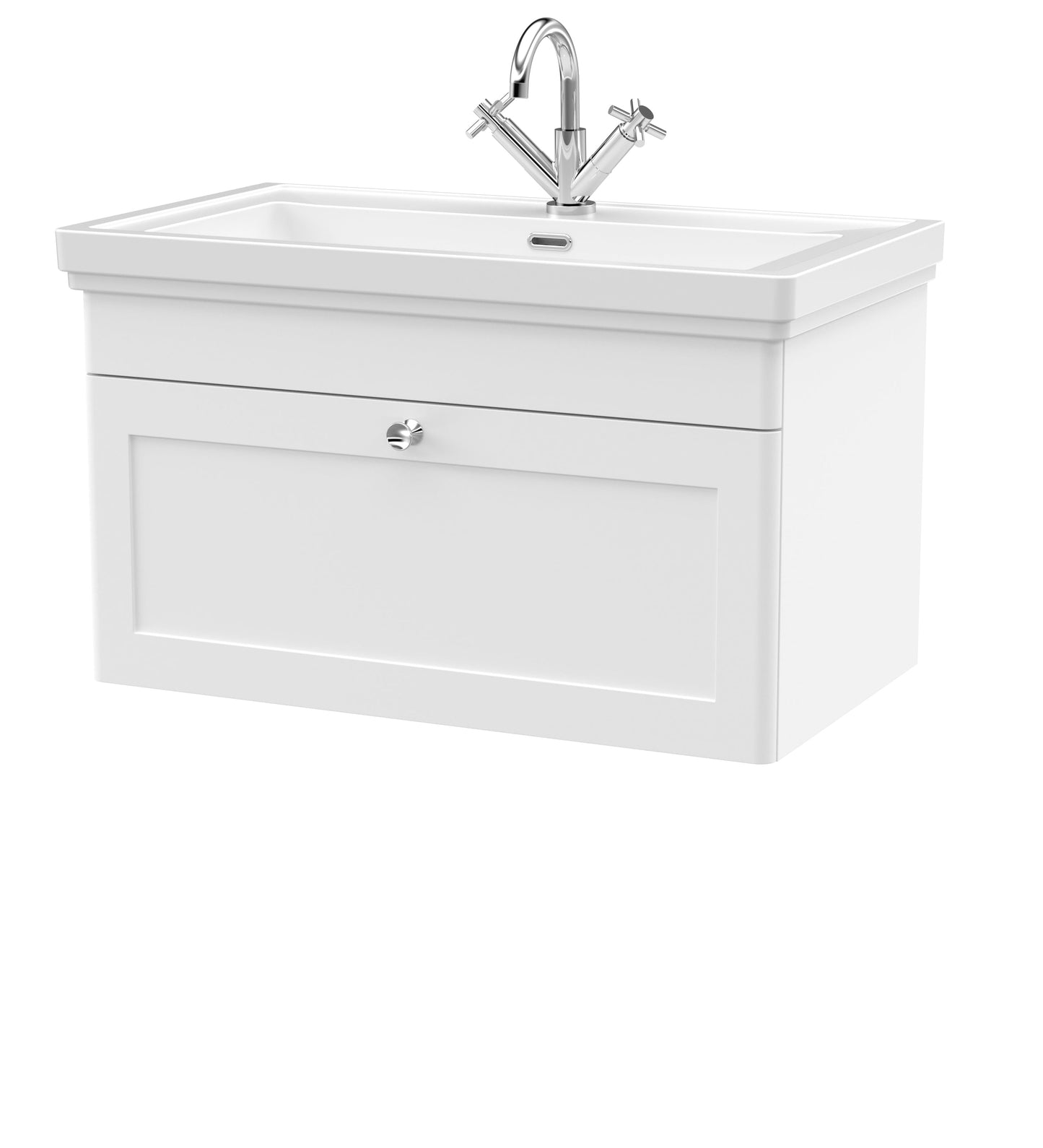 Nuie Classique 800mm Wall Hung 1 Drawer Vanity & Basin