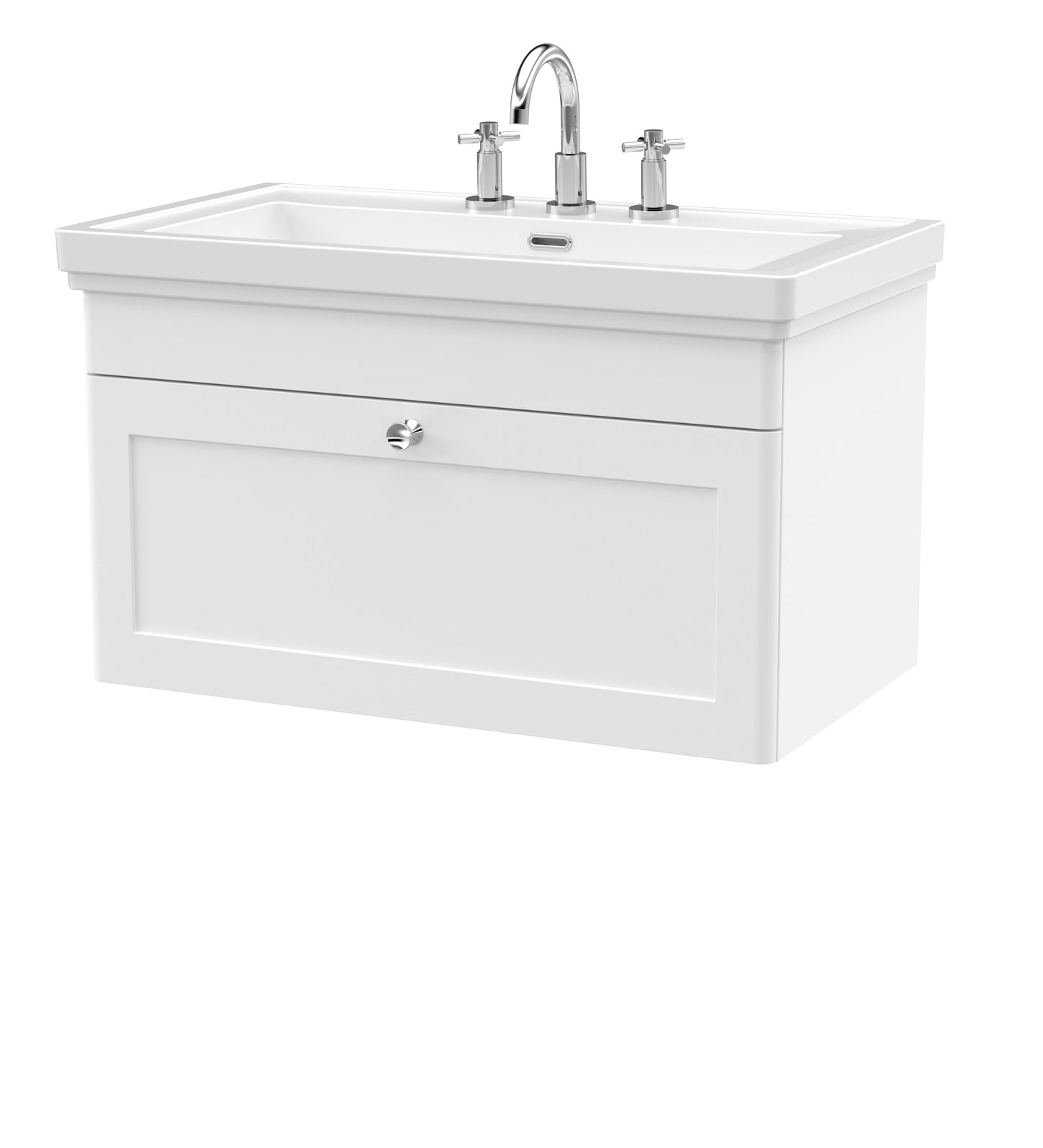 Nuie Classique 800mm Wall Hung 1 Drawer Vanity & Basin