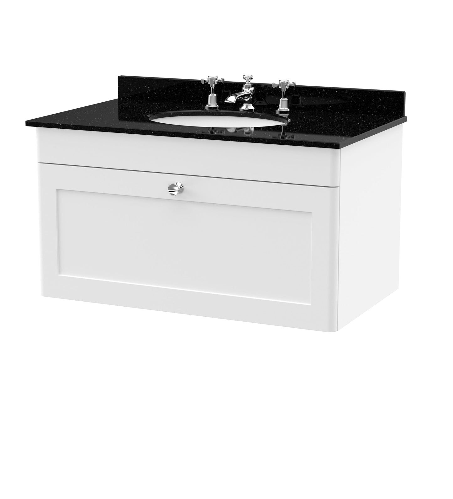 Nuie Classique 800mm Wall Hung 1 Drawer Vanity & Marble Top