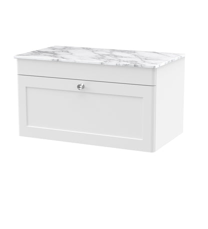 Nuie Classique 800mm Wall Hung 2-Door Vanity with Marble Top