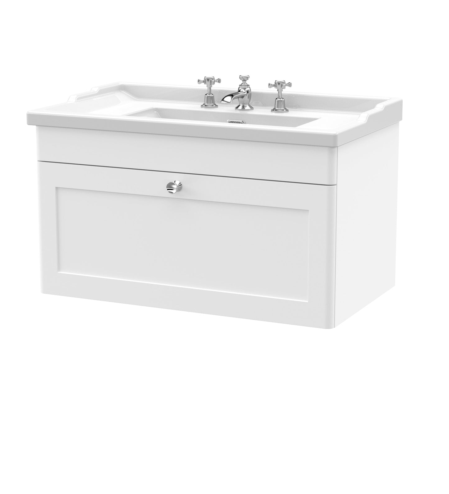 Nuie Classique 800mm Wall Hung 1 Drawer Vanity & Basin