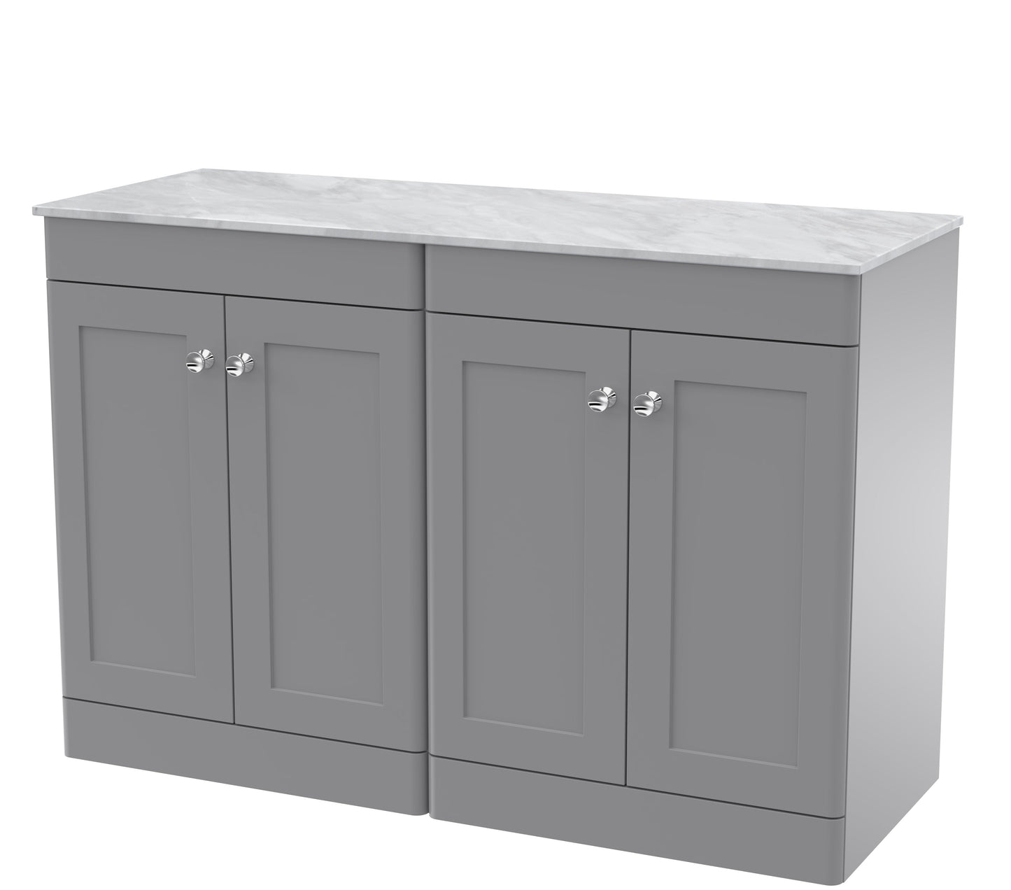 Nuie Classique 1200mm Floor Standing 4-Door Vanity with Marble Top