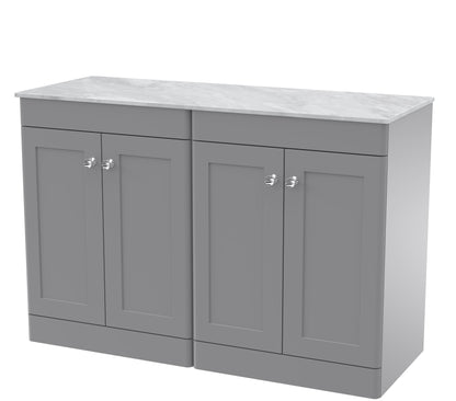 Nuie Classique 1200mm Floor Standing 4-Door Vanity with Marble Top